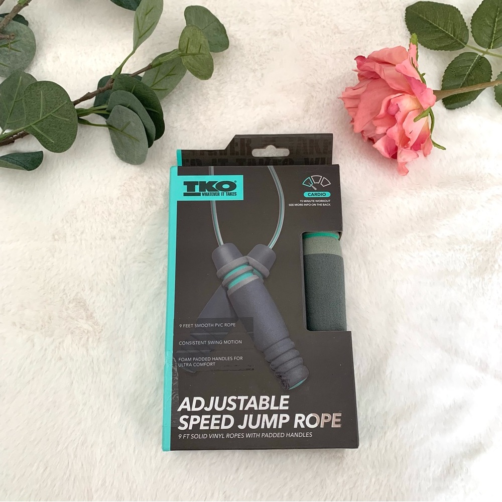 NWT - TKO Adjustable Speed Jump Rope - Teal and Black